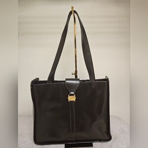 Salvatore Ferragamo Leather Tote with Gold Accent
